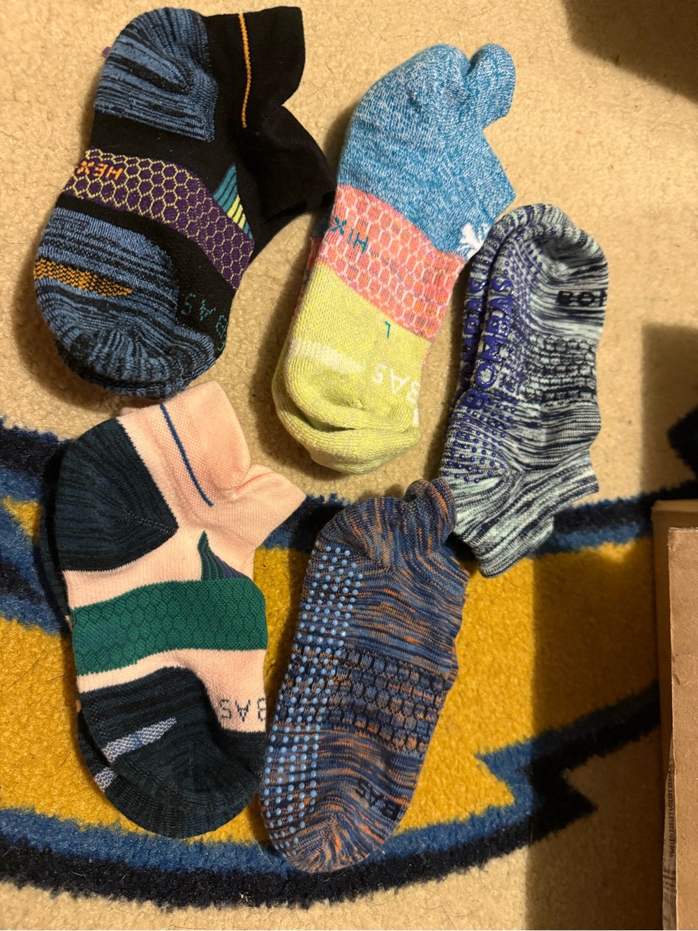 CHOOSE 4 - Bombas Multicolor Low-Cut Athletic Socks — Yellow, Blue, Purple